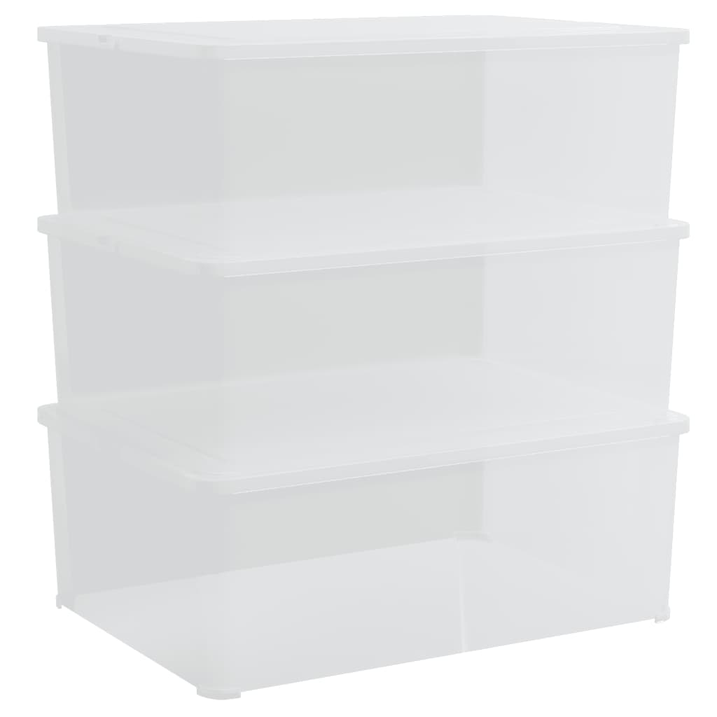 Boîtes de rangement vidaxl Plastique 3 St Empilable 10 L