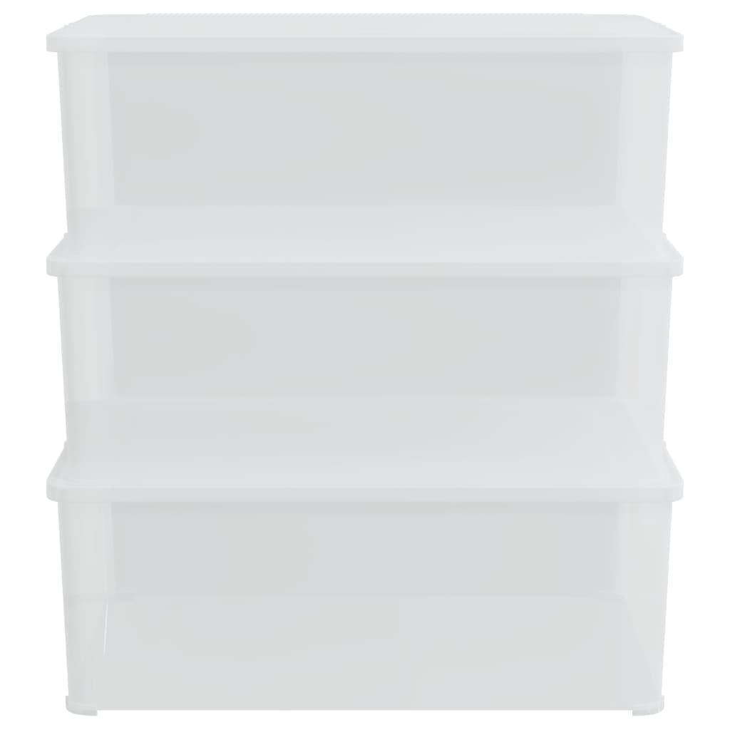 Boîtes de rangement vidaxl Plastique 3 St Empilable 10 L