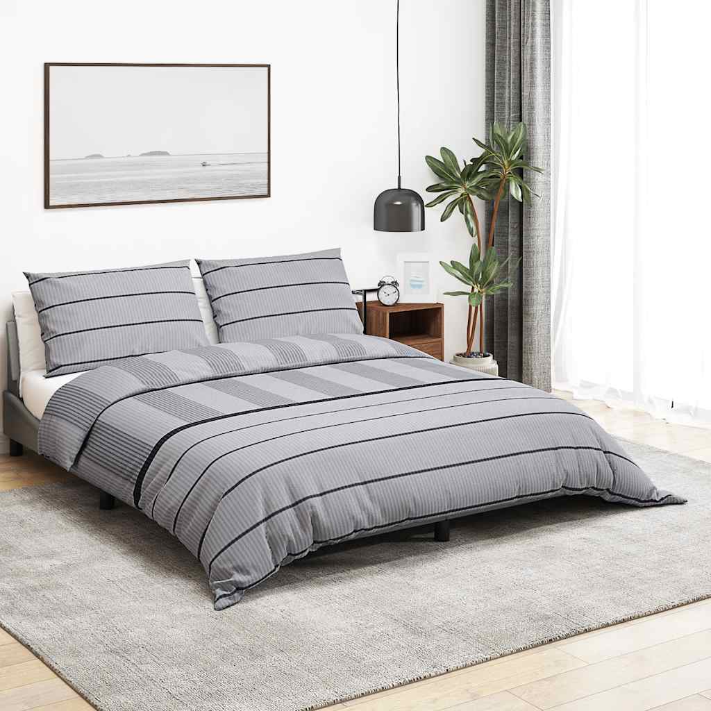 Ensemble de découverte de couette Vidaxl 220x240 cm Gray en coton