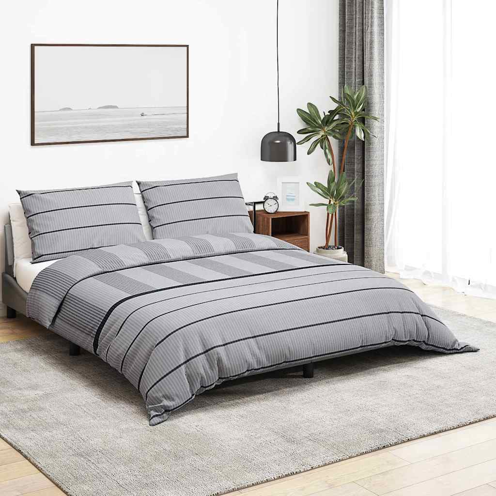 Vidaxl Duvet Crossing Set 200x200 cm Coton Grey