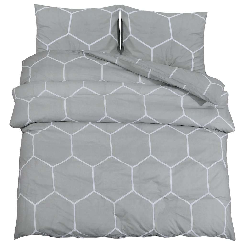 VidaXL Ensemble de housse de couette 260x240 cm coton gris