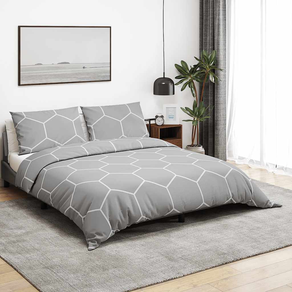 Ensemble de découverte de couette Vidaxl 260x220 cm Coton Gray