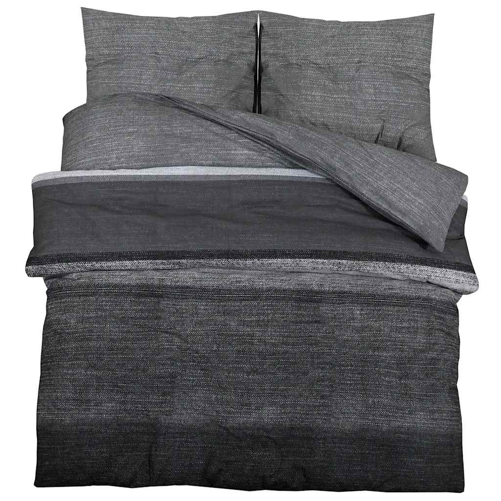 Vidaxl Duvet décongelant ensemble 200x200 cm coton gris foncé