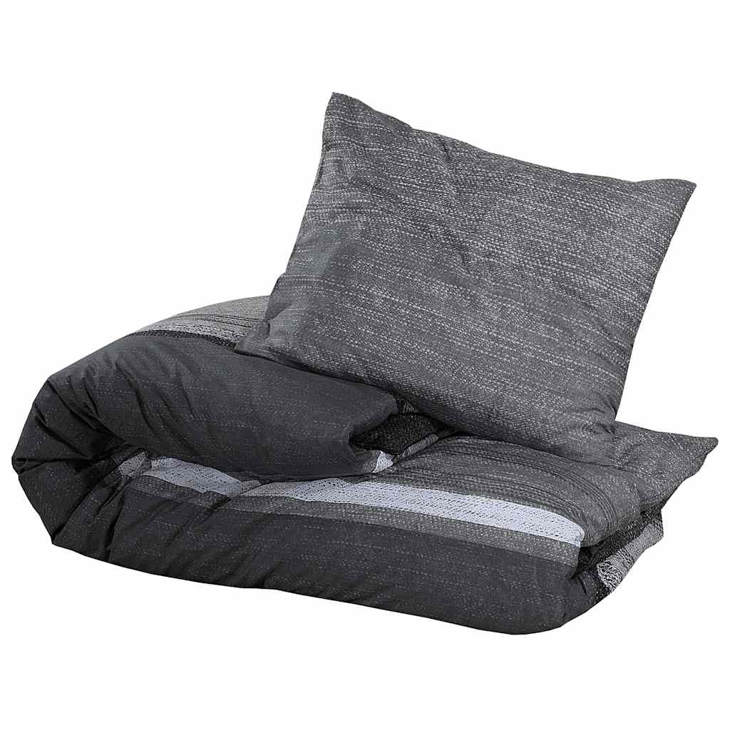 Ensemble de découverte de couette Vidaxl 135x200 cm Coton Gris foncé