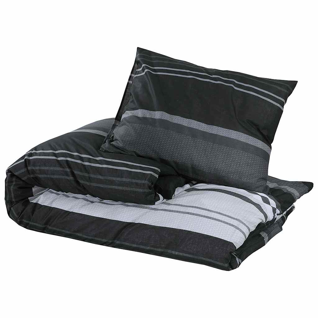 Ensemble de couvercle de couette Vidaxl 155x220 cm en noir et blanc