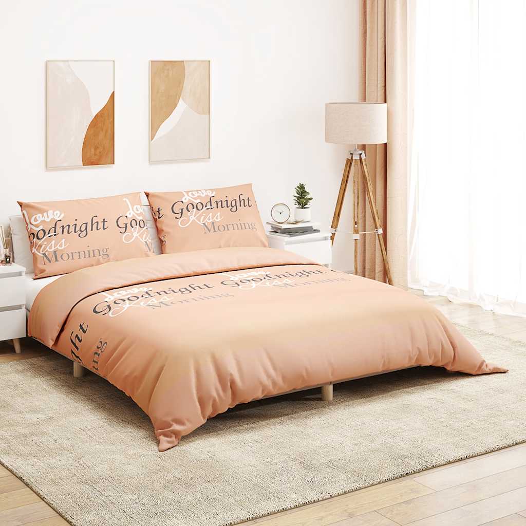 Vidaxl Duvet Richet Set 200x200 cm Coton Pink