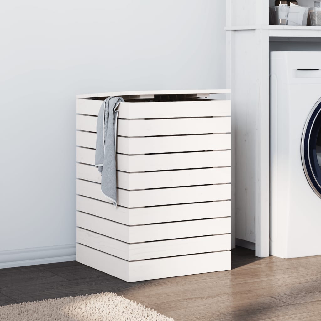 Vidaxx panier à linge 44x44x66 cm bois de pin massif blanc