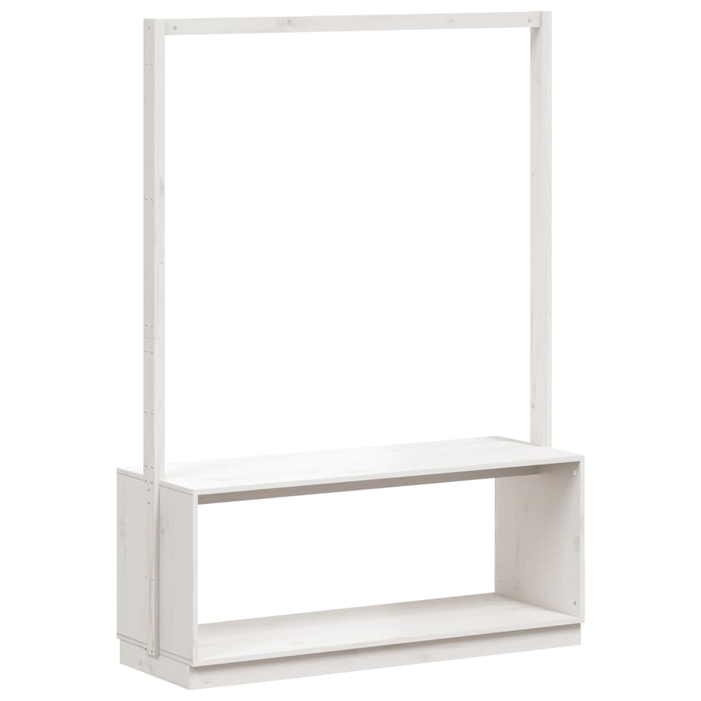 Armoire à chaussures de vêtements vidaxl 113x40x157,5 cm en pin massif blanc