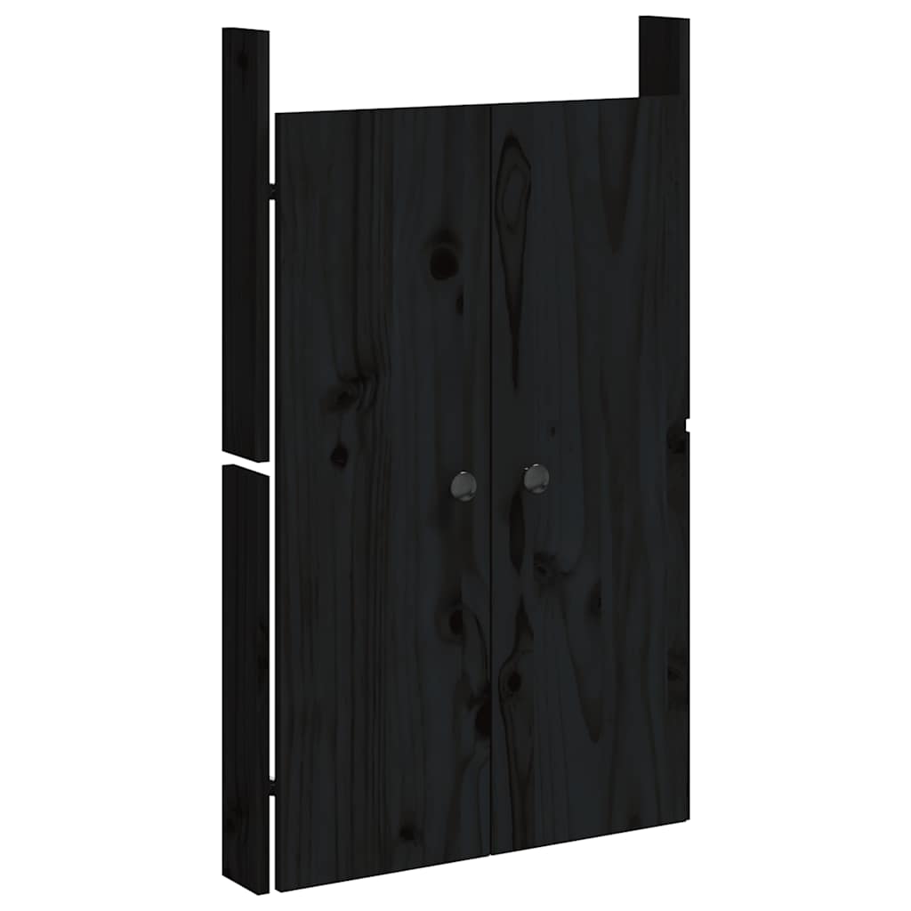Portes d'armoire Vidaxl pour cuisine extérieure 2 ST 50x9x82 cm Bois de pin noir