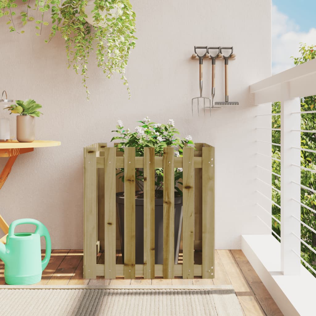 Vidaxx jardinière avec clôture design 70x70x70 cm bois de pin imprégné