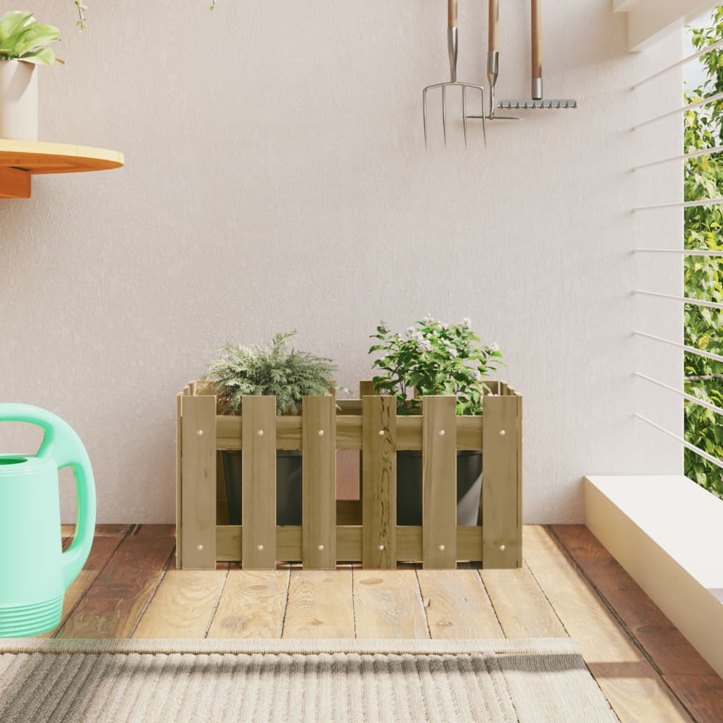 Vidaxx jardinière avec clôture design 60x30x30 cm bois de pin imprégné