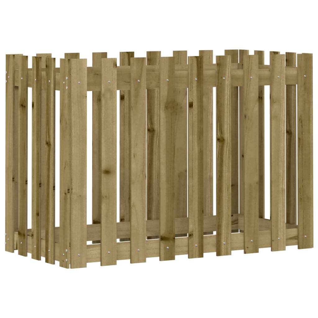 Vidaxxl jardinière surélevée design clôture 100x50x70 cm bois imprégné