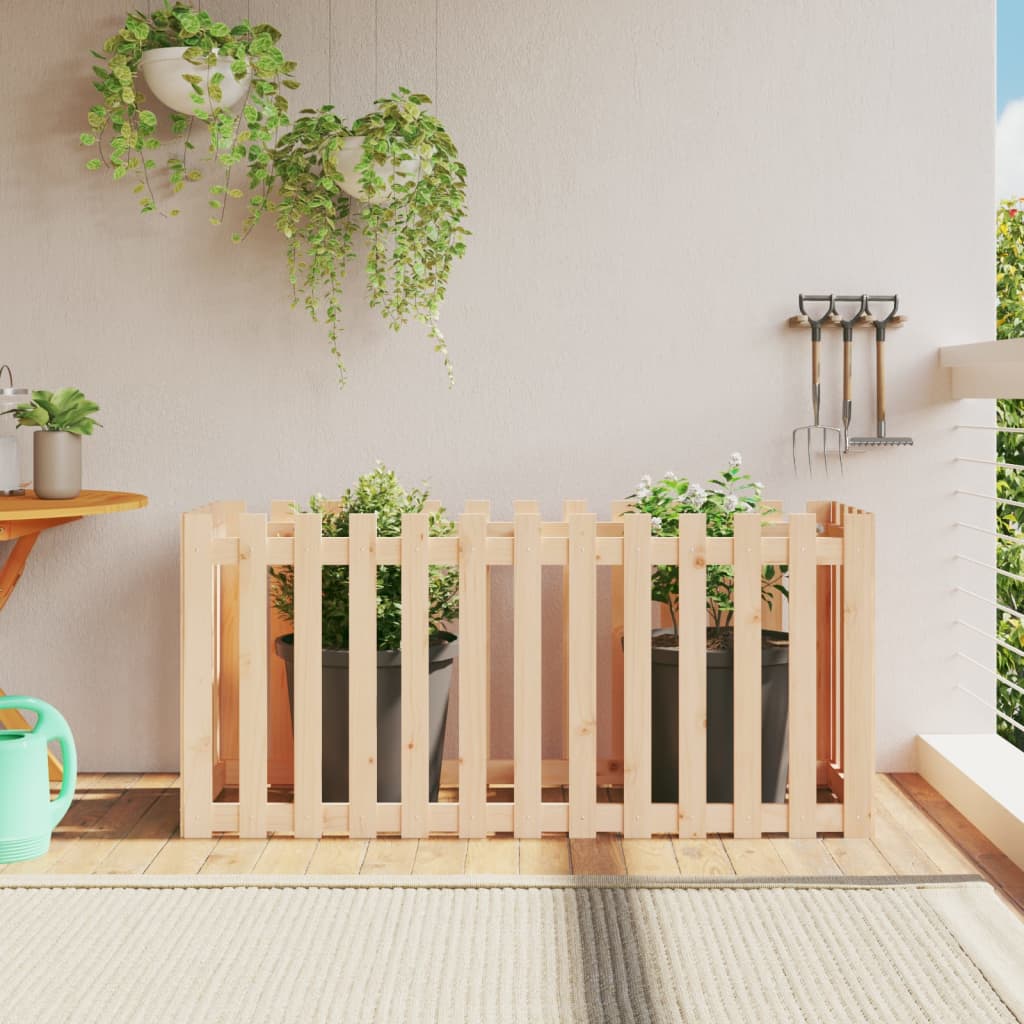 Vidaxx jardinière surélevée avec clôture design 150x50x70 cm bois de pin