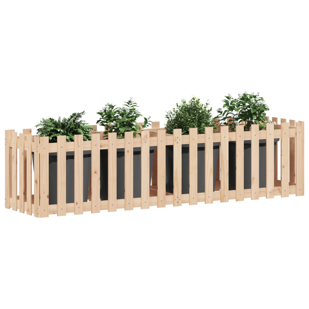 Vidaxx jardinière surélevée avec clôture design 200x50x50 cm bois de pin