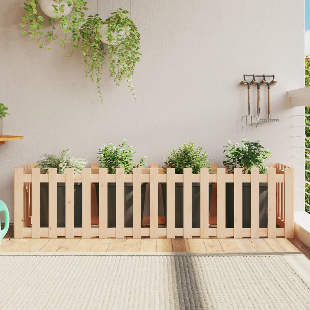 Vidaxx jardinière surélevée avec clôture design 200x50x50 cm bois de pin