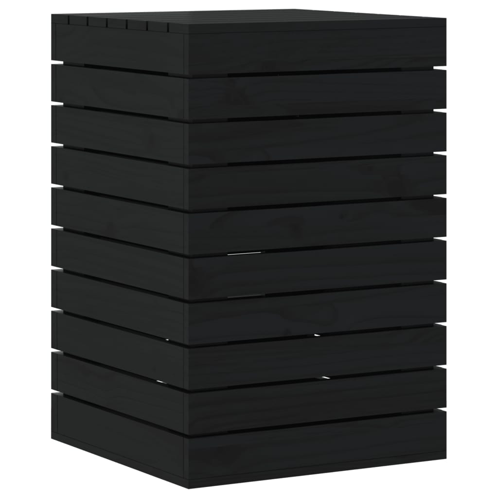 VidaXL Panier à linge 44x44x66 cm bois de pin massif noir