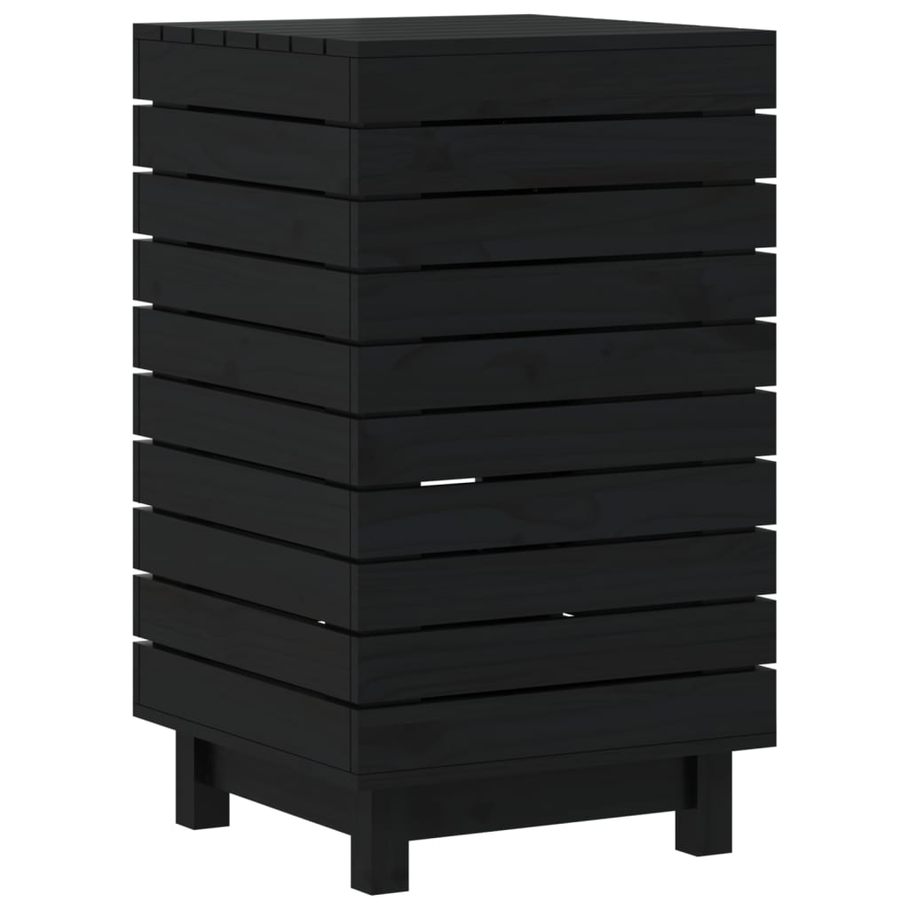 VidaXL Panier à linge 44x44x76 cm bois de pin massif noir