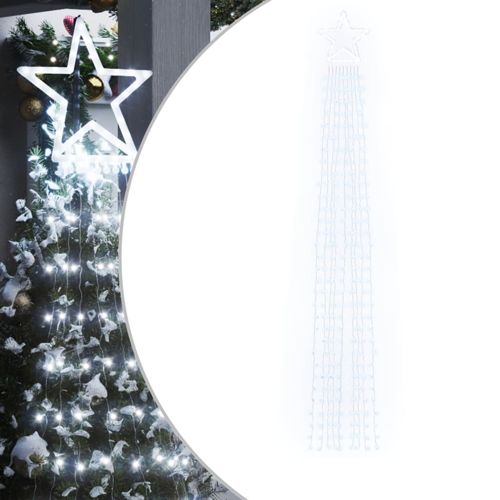 VidaXL éclairage de sapin de Noël 320 LED blanc froid 375 cm