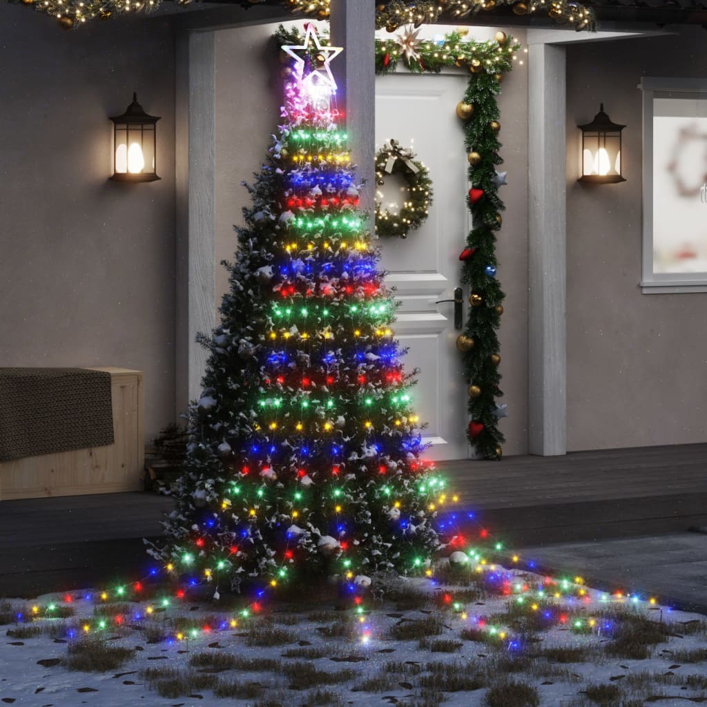 VidaXL éclairage de sapin de Noël 320 LED colorées 375 cm