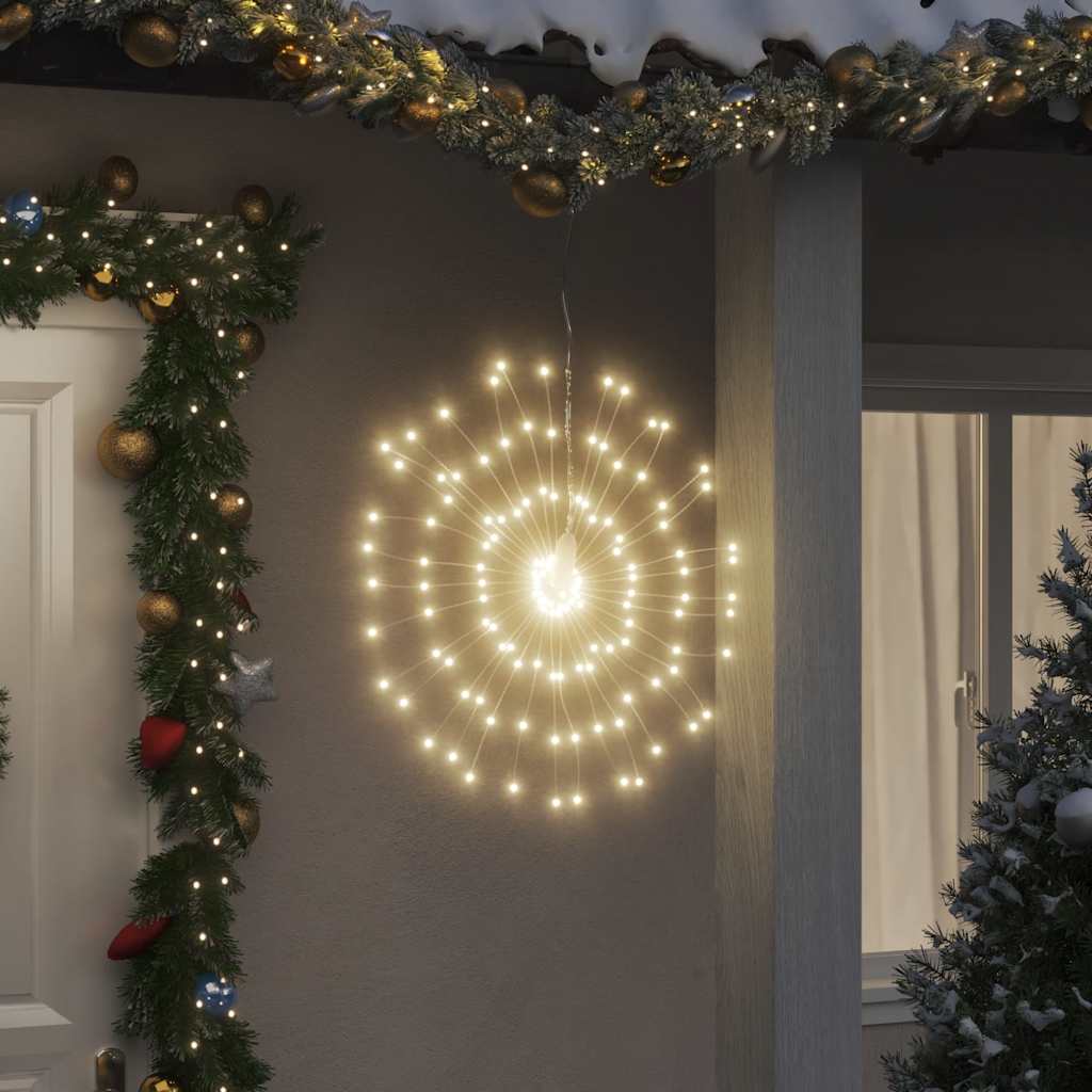 Vidaxx lumières de Noël feux d'artifice 4 pcs 140 LED blanc chaud 17 cm