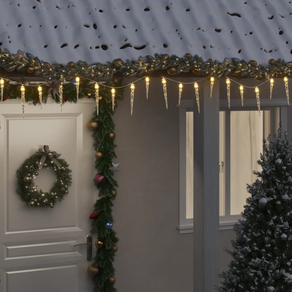 Vidaxl Christmas Lighting Cone avec 100 LEDS 10 m acrylique PVC blanc chaud