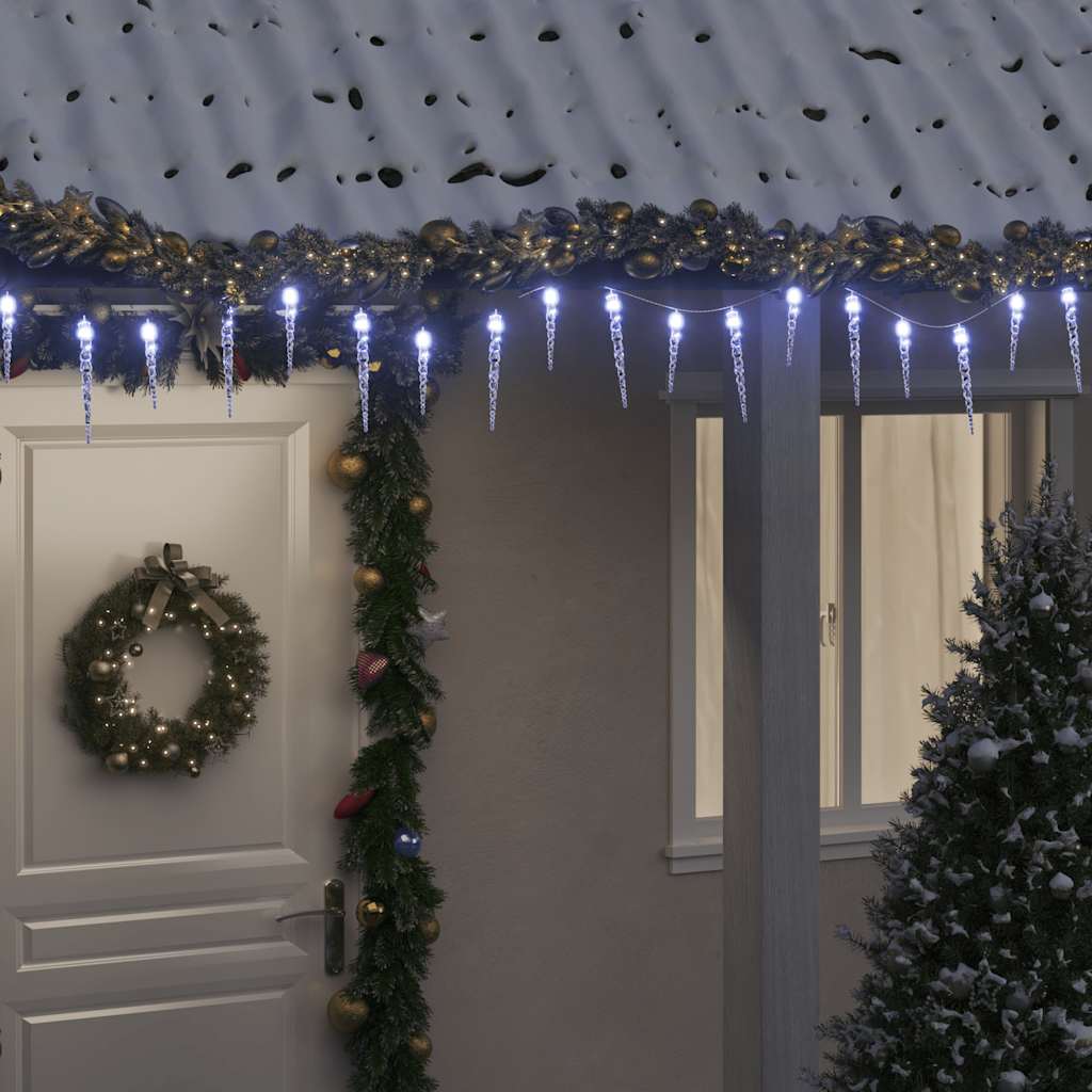 VidaXL Lumières de Noël Glaçons 200 LED Blanc Froid 20 m Acrylique PVC