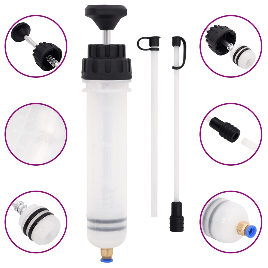 VidaXL Purgeur de frein 0,2 L blanc et noir