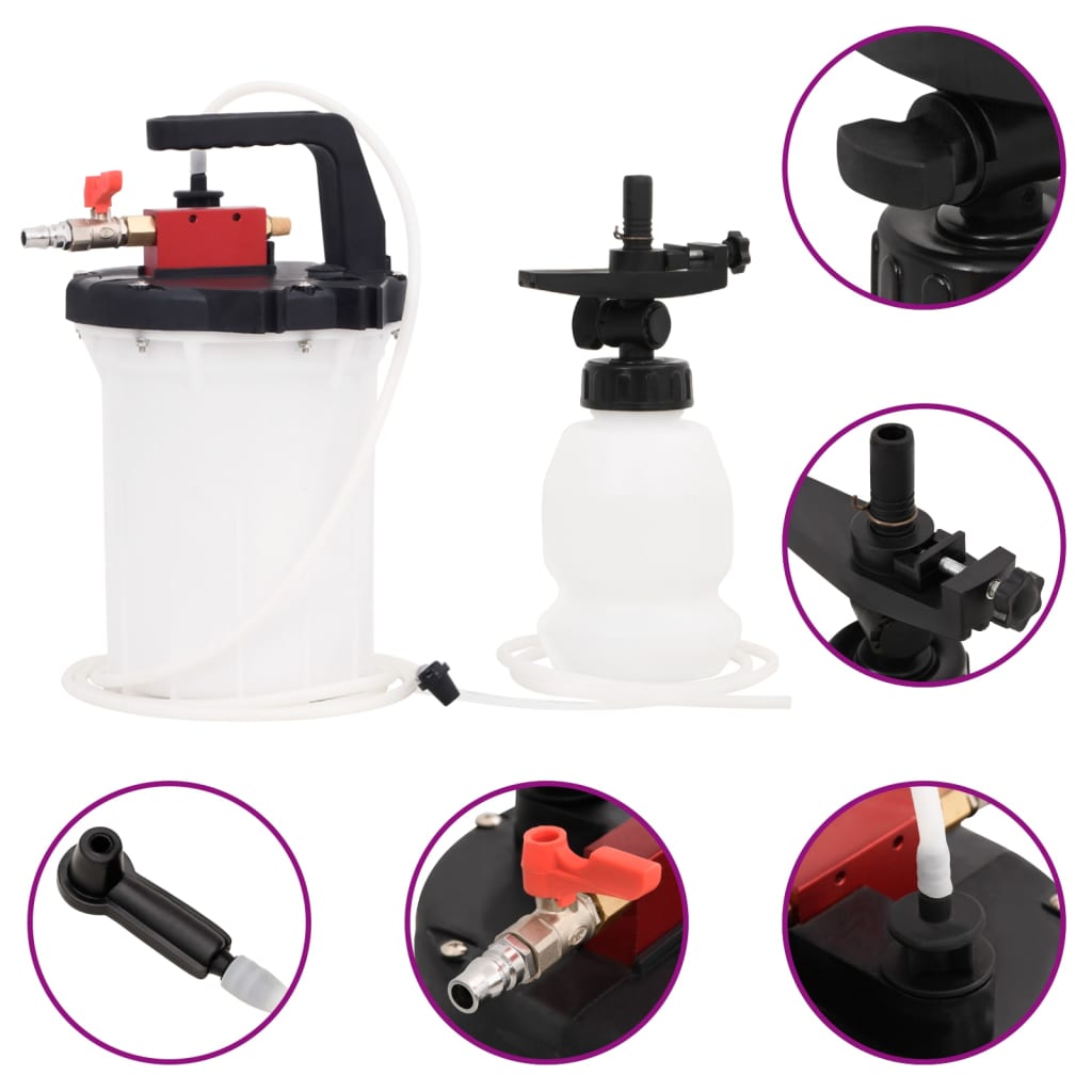 Vidaxxl purgeur de frein 3 l blanc et noir