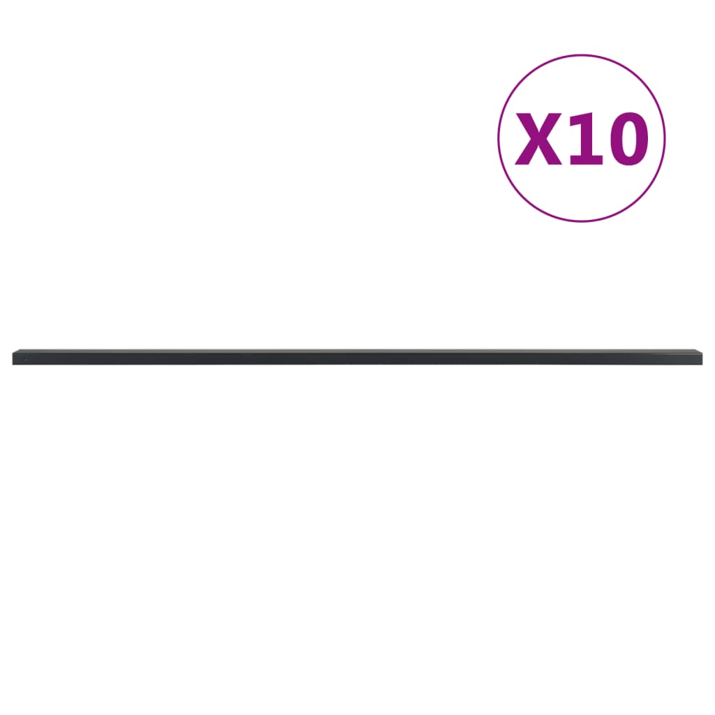 VidaXL Poteaux de clôture 10 pcs 200 cm gris acier