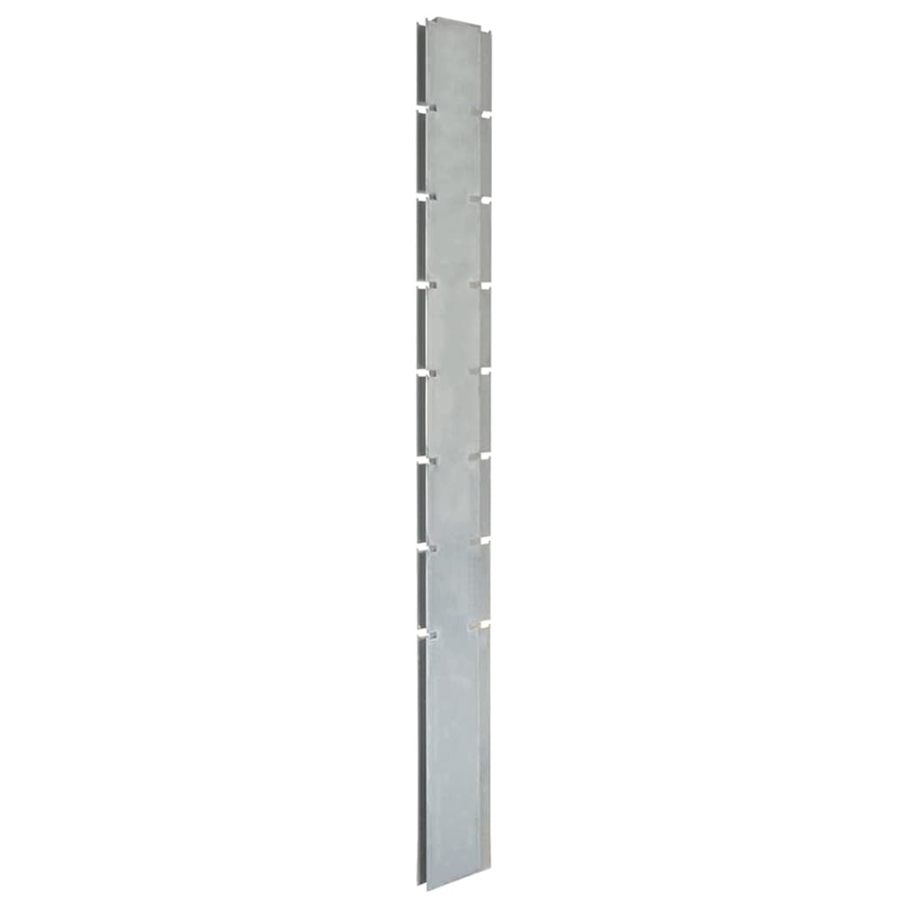 VidaXL Poteaux de clôture 10 pcs 200 cm acier galvanisé couleur argent