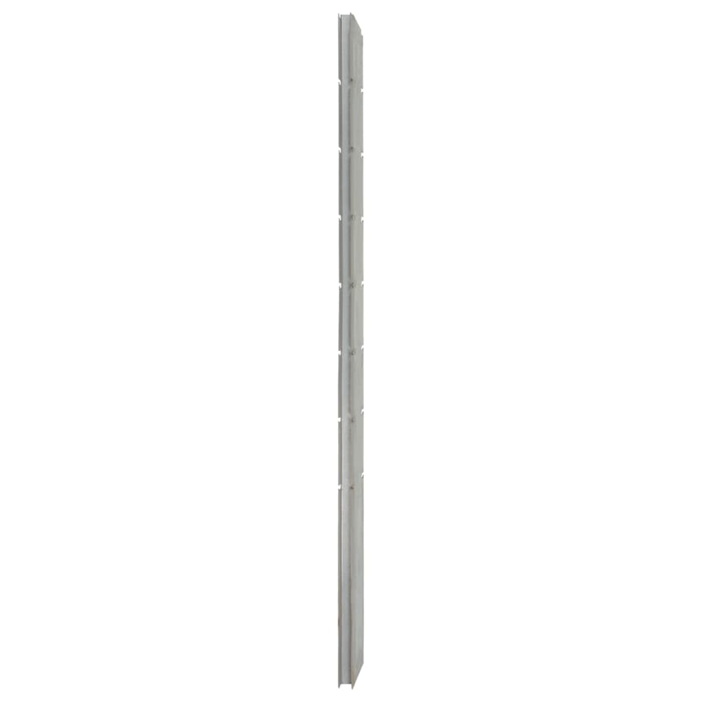 VidaXL Poteaux de clôture 10 pcs 200 cm acier galvanisé couleur argent