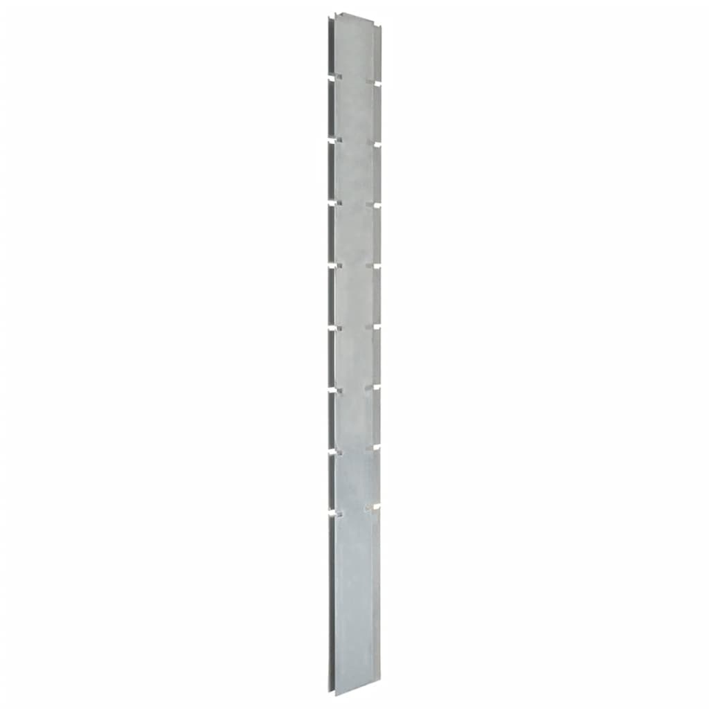 VidaXL Poteaux de clôture 10 pcs 220 cm acier galvanisé couleur argent
