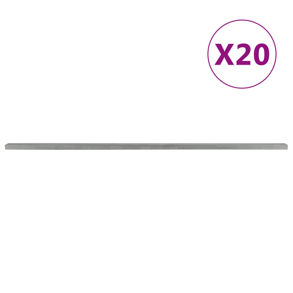 VidaXL Poteaux de clôture 20 pcs 220 cm acier couleur argent