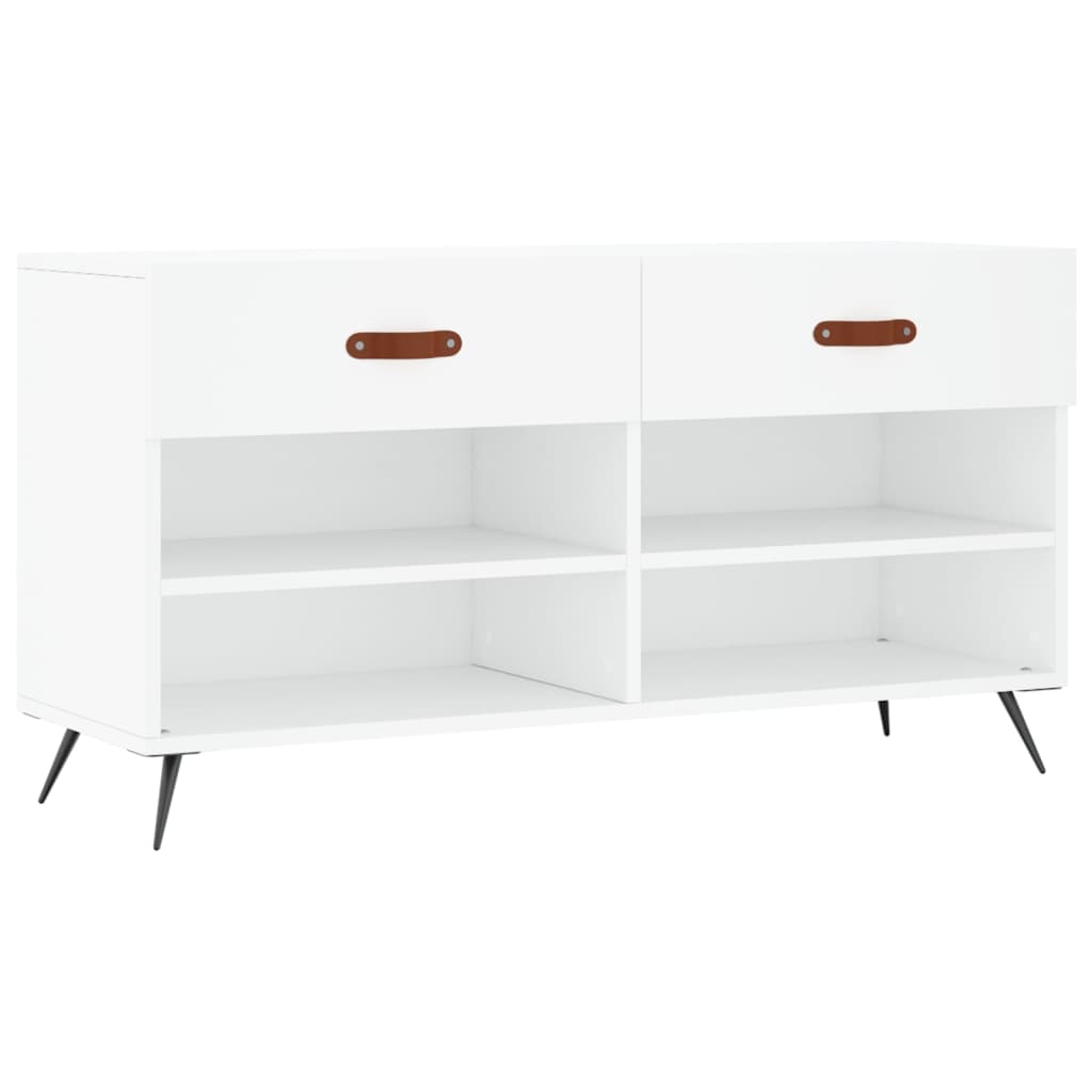 Vidaxx banc à chaussures 102x35x55 cm bois d'ingénierie blanc