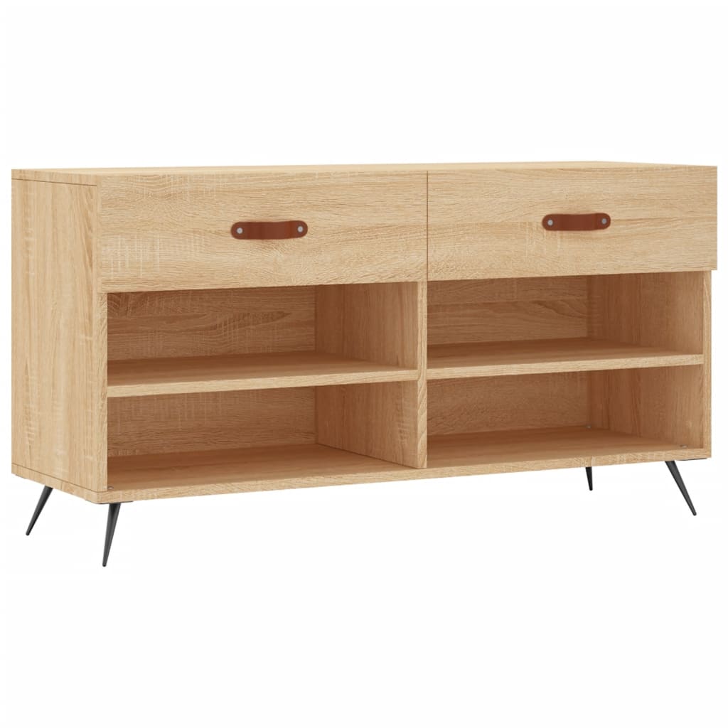 VidaXL banc à chaussures 102x35x55 cm bois d'ingénierie couleur chêne sonoma