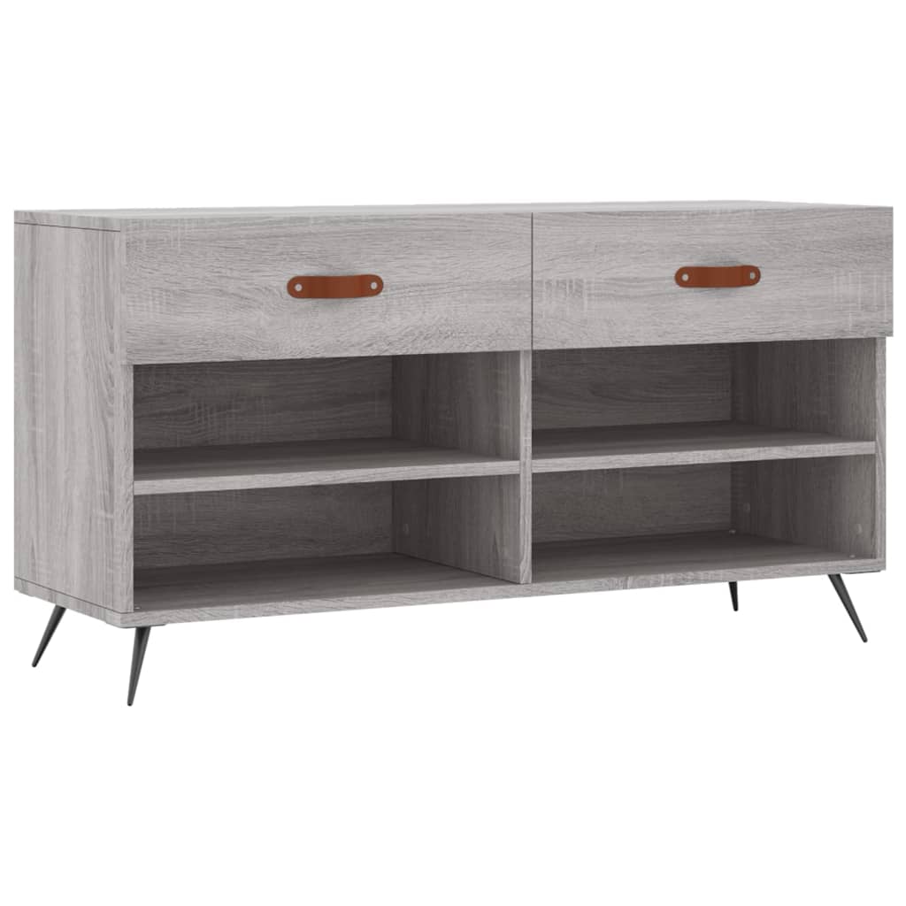 Vidaxx banc à chaussures 102x35x55 cm bois d'ingénierie gris couleur chêne sonoma