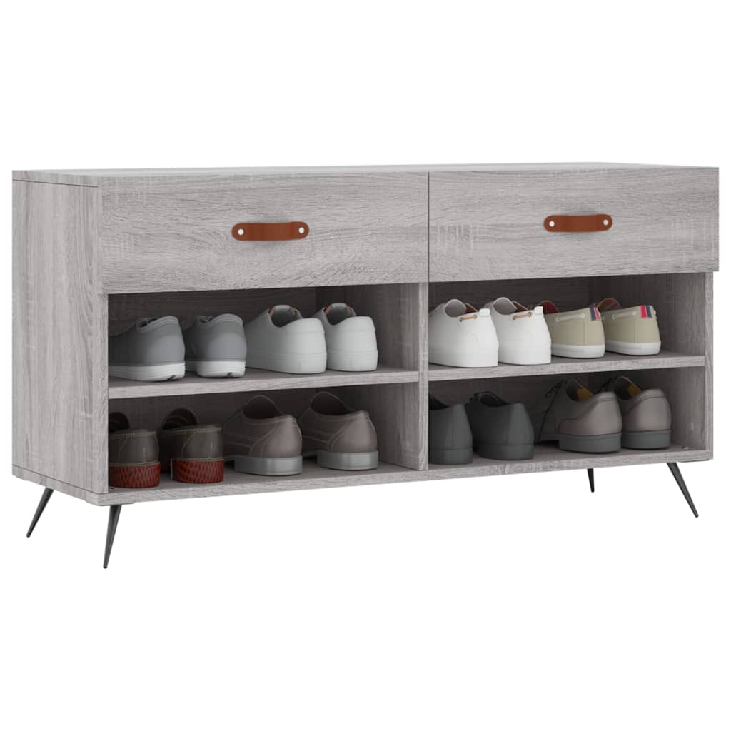 Vidaxx banc à chaussures 102x35x55 cm bois d'ingénierie gris couleur chêne sonoma