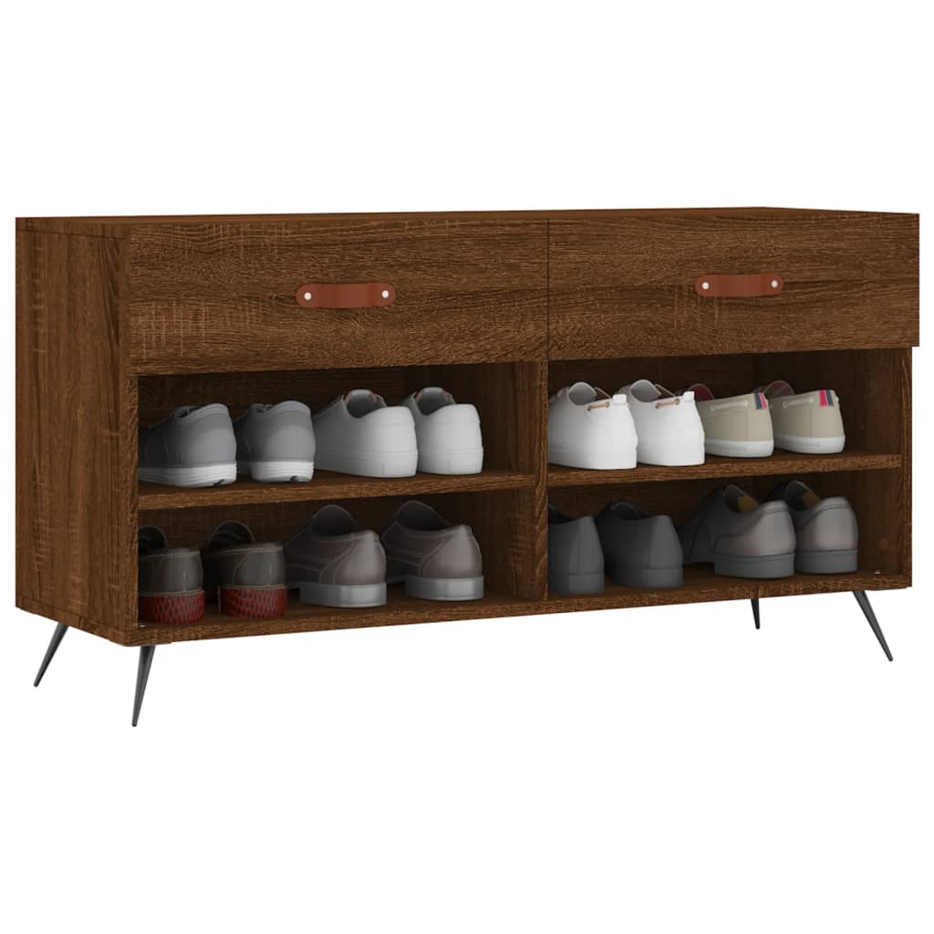 VidaXL banc à chaussures 102x35x55 cm bois d'ingénierie couleur chêne sonoma