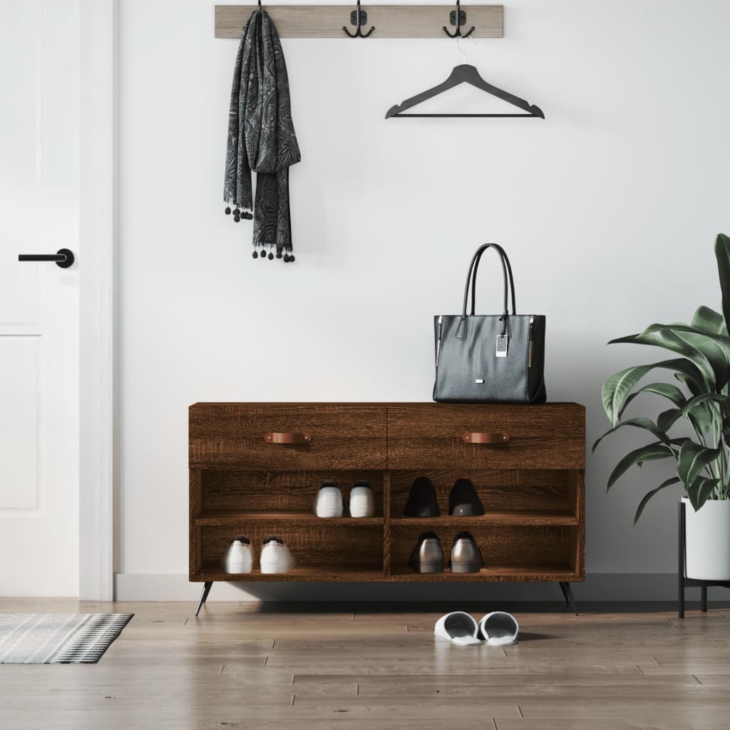 VidaXL banc à chaussures 102x35x55 cm bois d'ingénierie couleur chêne sonoma