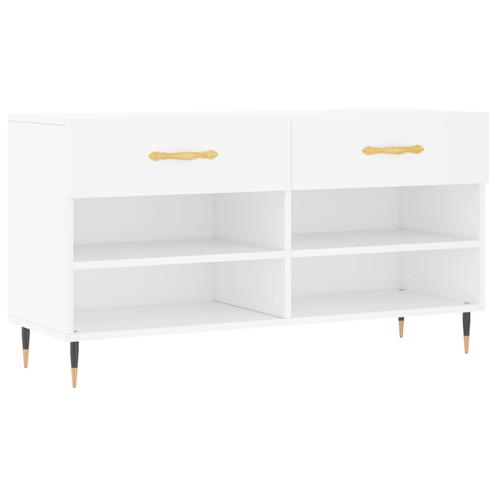 Vidaxx banc à chaussures 102x35x55 cm bois d'ingénierie blanc