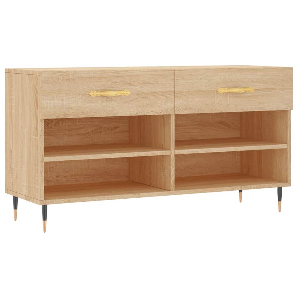 VidaXL banc à chaussures 102x35x55 cm bois d'ingénierie couleur chêne sonoma