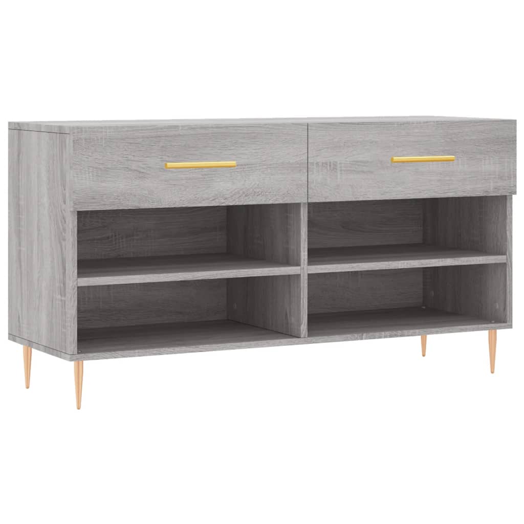Vidaxx banc à chaussures 102x35x55 cm bois d'ingénierie gris couleur chêne sonoma