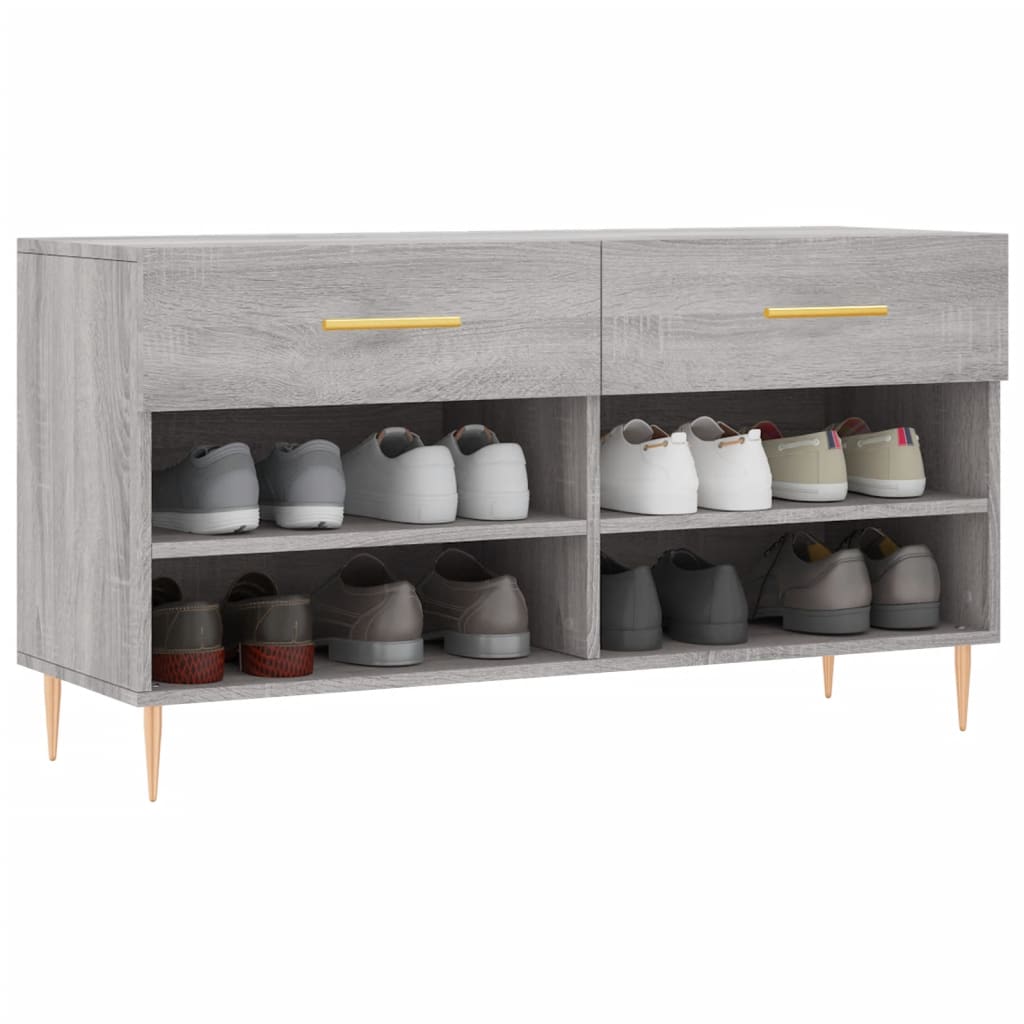Vidaxx banc à chaussures 102x35x55 cm bois d'ingénierie gris couleur chêne sonoma