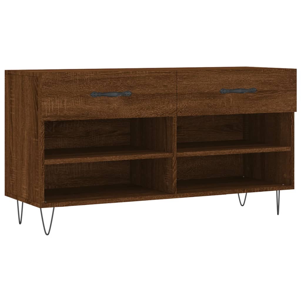 VidaXL banc à chaussures 102x35x55 cm bois d'ingénierie couleur chêne sonoma