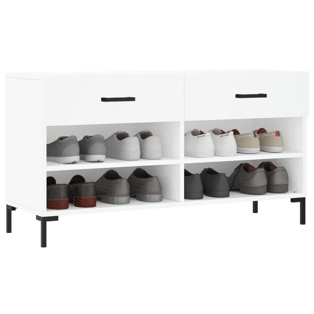 Vidaxx banc à chaussures 102x35x55 cm bois d'ingénierie blanc