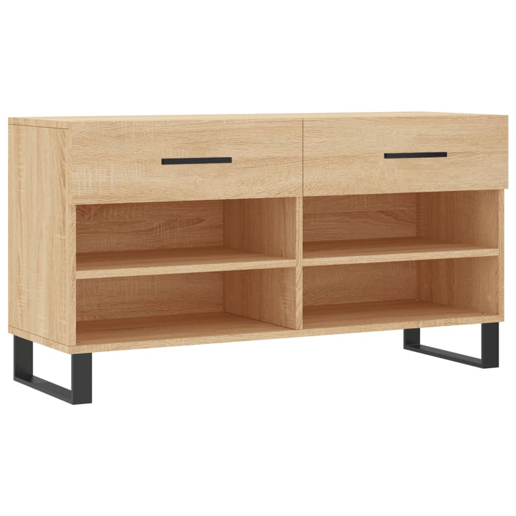 VidaXL banc à chaussures 102x35x55 cm bois d'ingénierie couleur chêne sonoma
