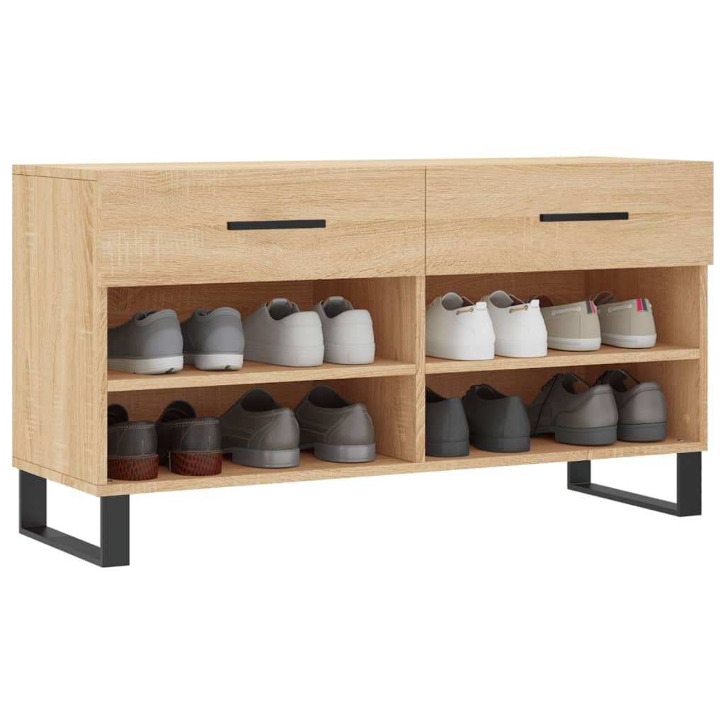 VidaXL banc à chaussures 102x35x55 cm bois d'ingénierie couleur chêne sonoma