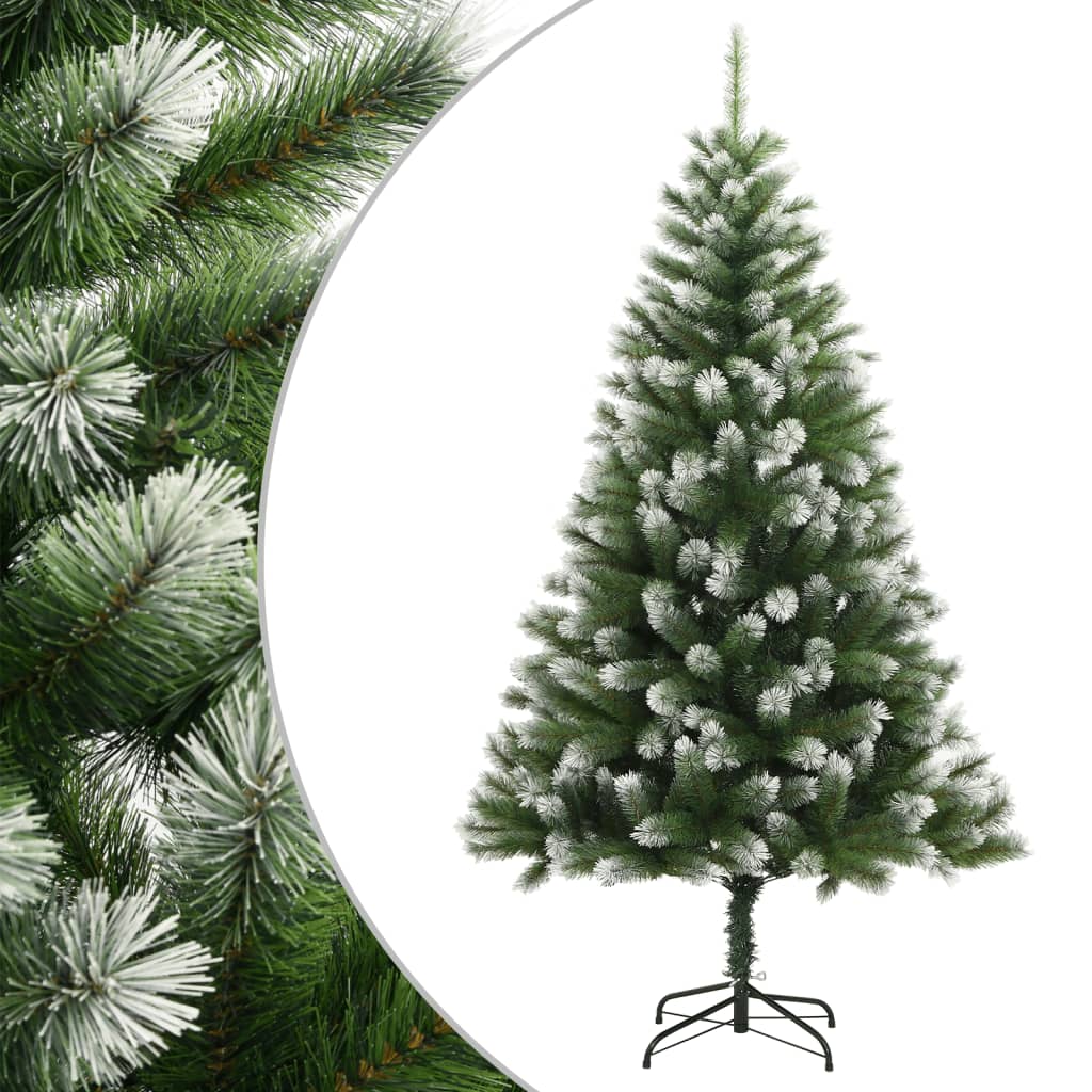 VidaXL Sapin de Noël artificiel avec charnières et neige 210 cm