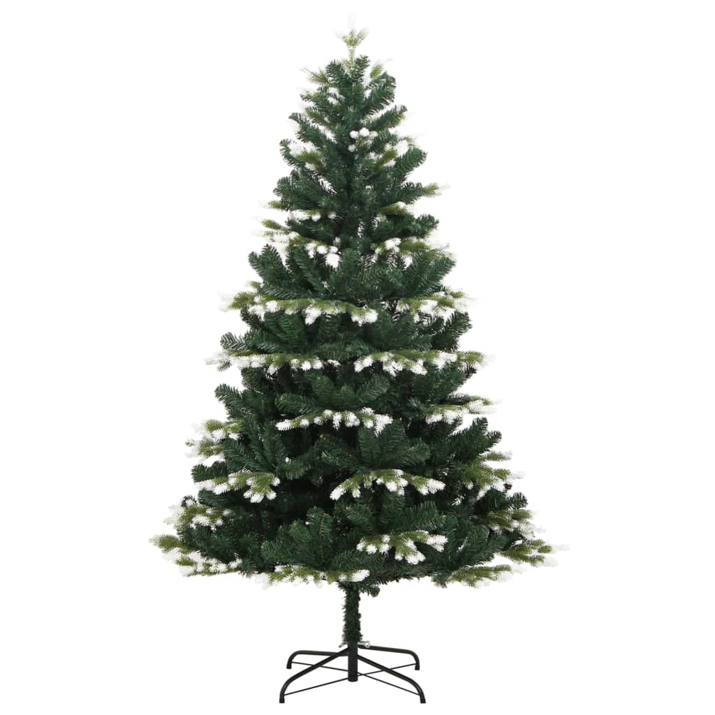 Vidaxx sapin de Noël artificiel avec charnières et neige 210 cm