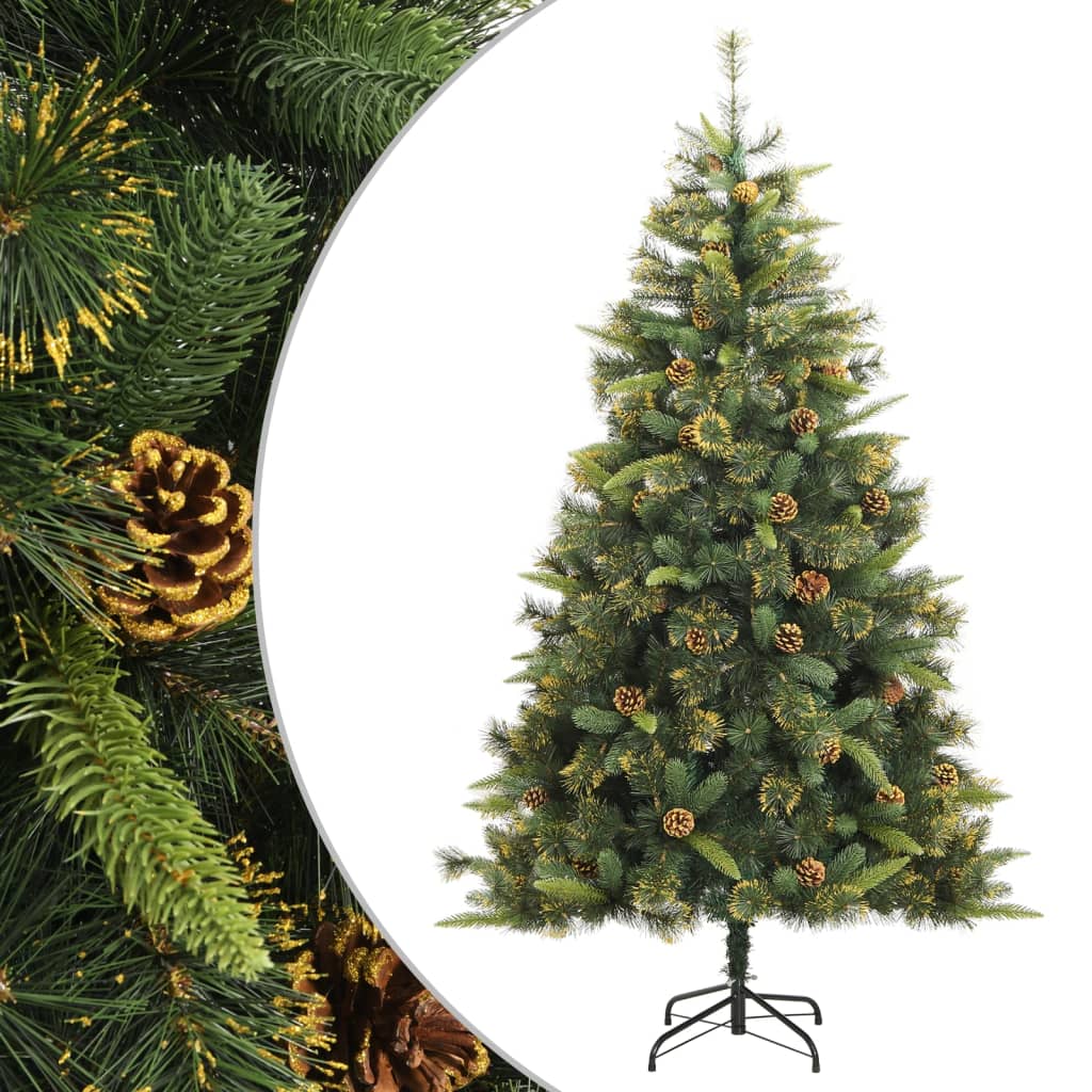 Sapin de Noël artificiel Vidaxx avec charnières et pommes de pin 240 cm